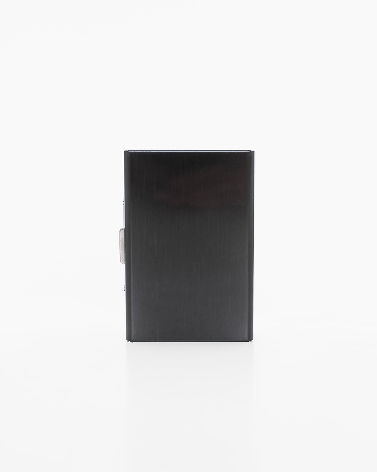 Nabo black metal card holder with sleek minimalist design and secure clasp closure