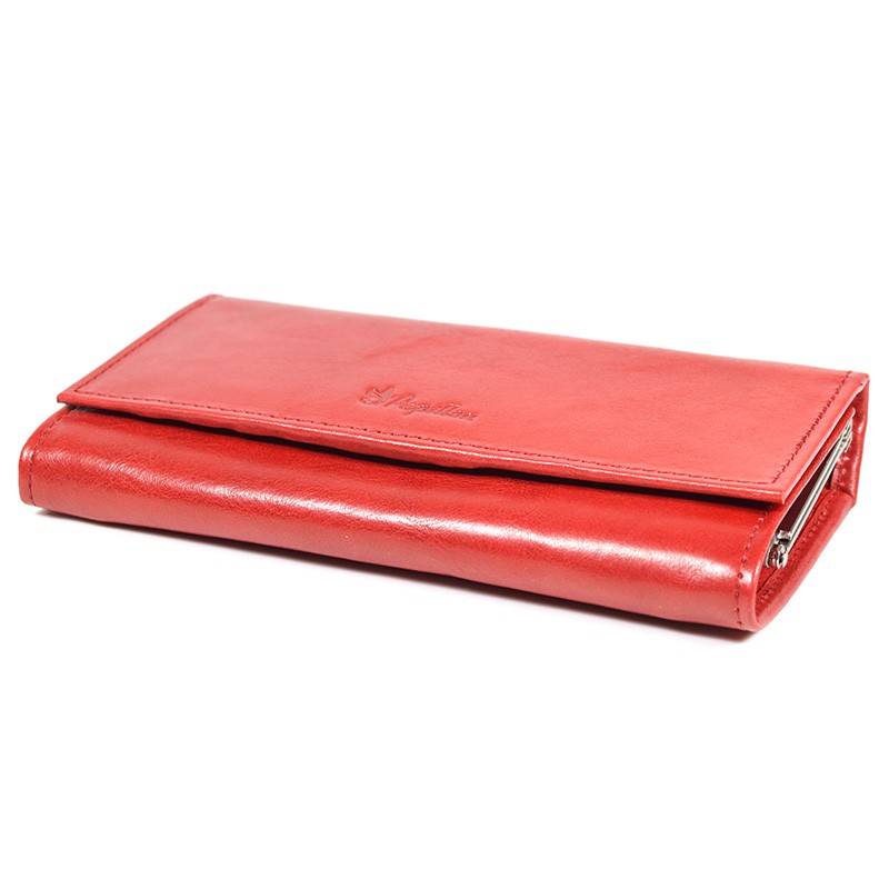 Papillon red Estonian leather wallet with a sleek finish and secure zippered compartment
