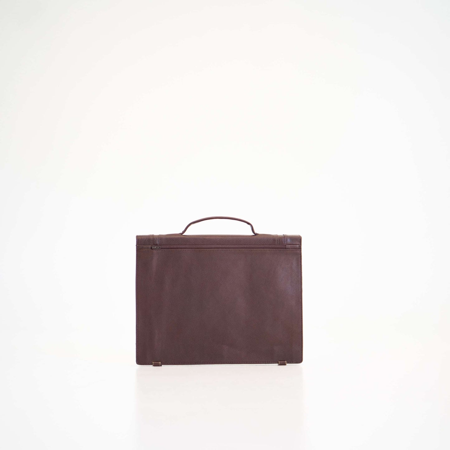 Papillon men's professional briefcase in dark brown leather with top handle and sleek design