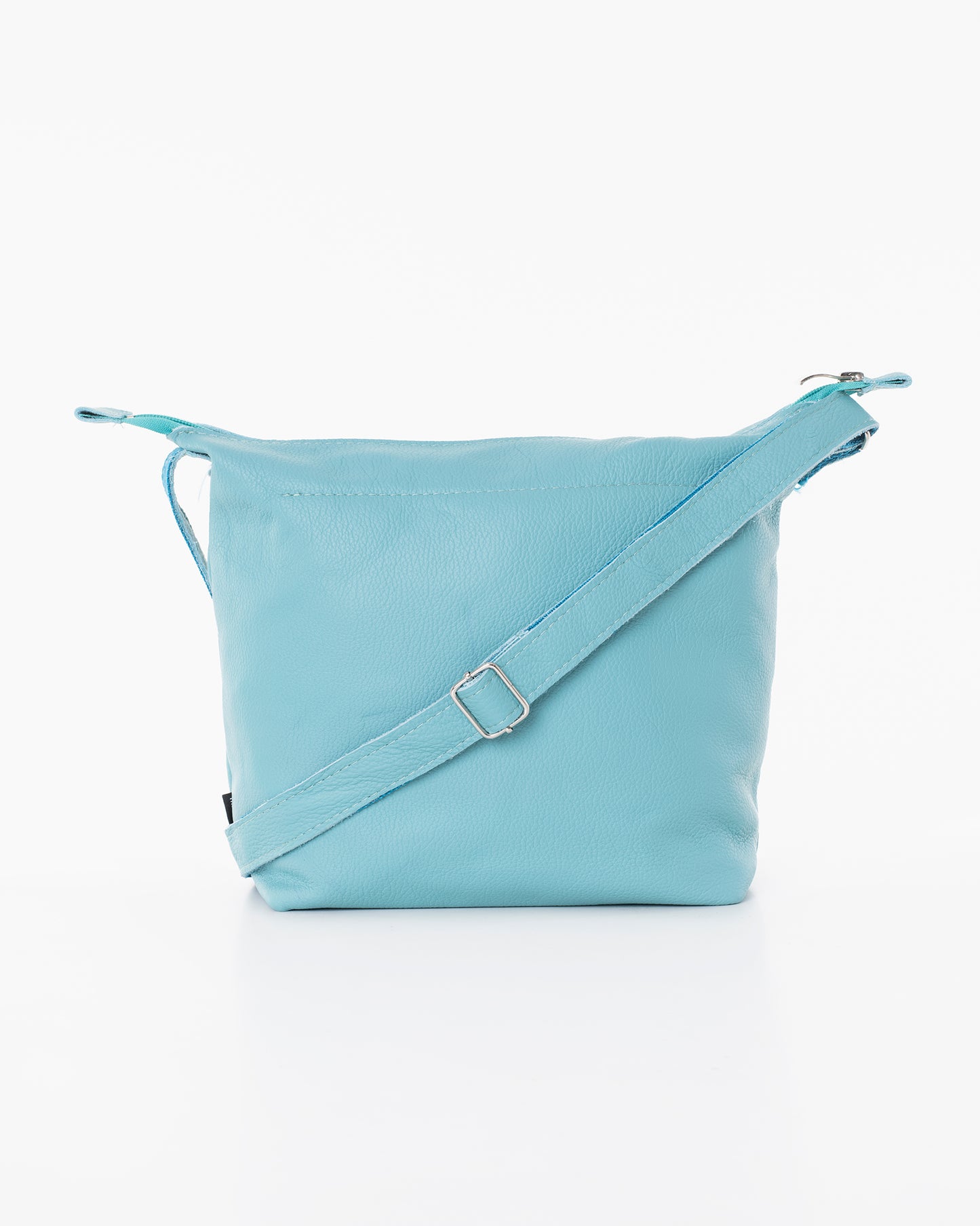 Trendbag light blue shoulder bag with adjustable strap and smooth leather texture
