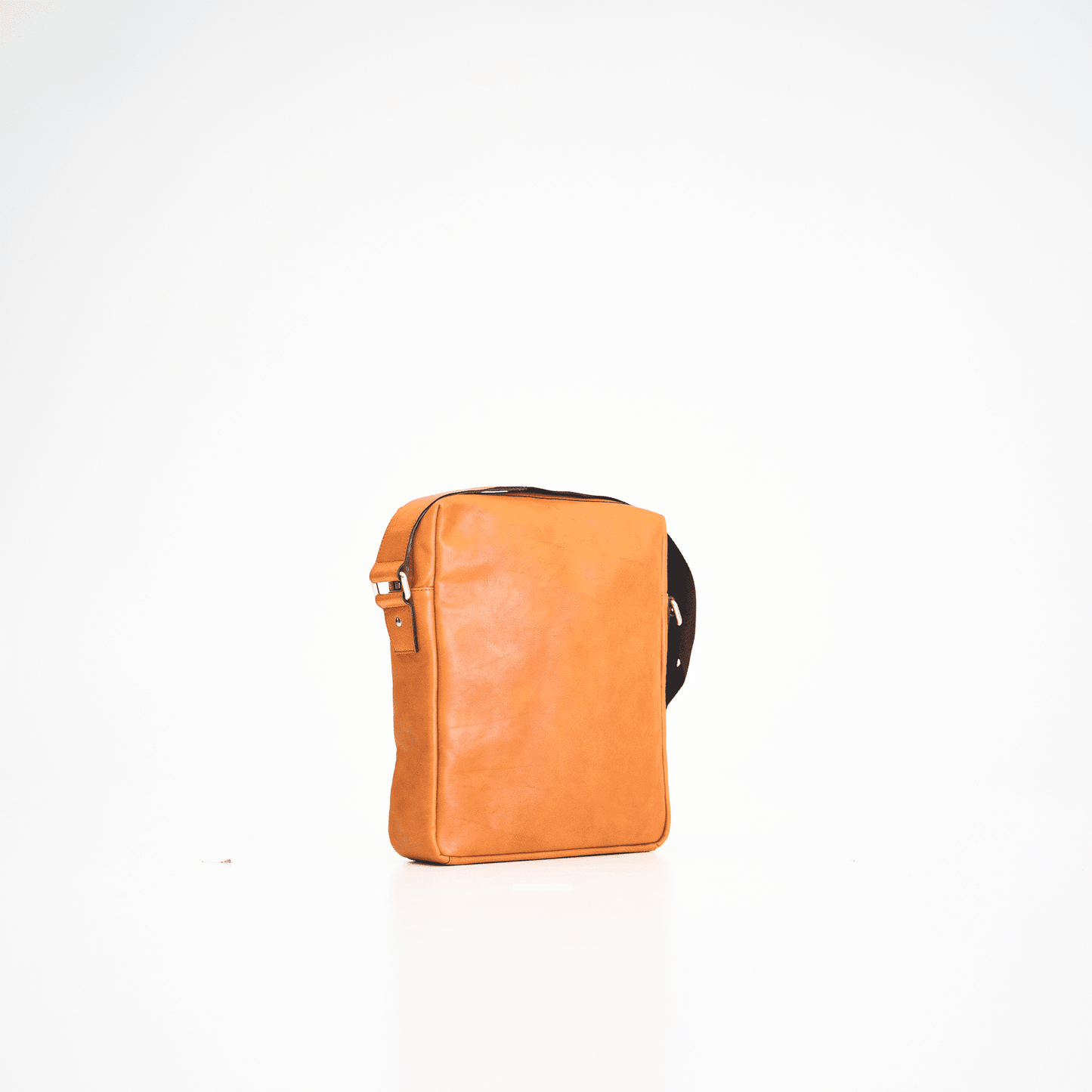 Papillon mens crossbody office bag in tan leather with adjustable strap and sleek design