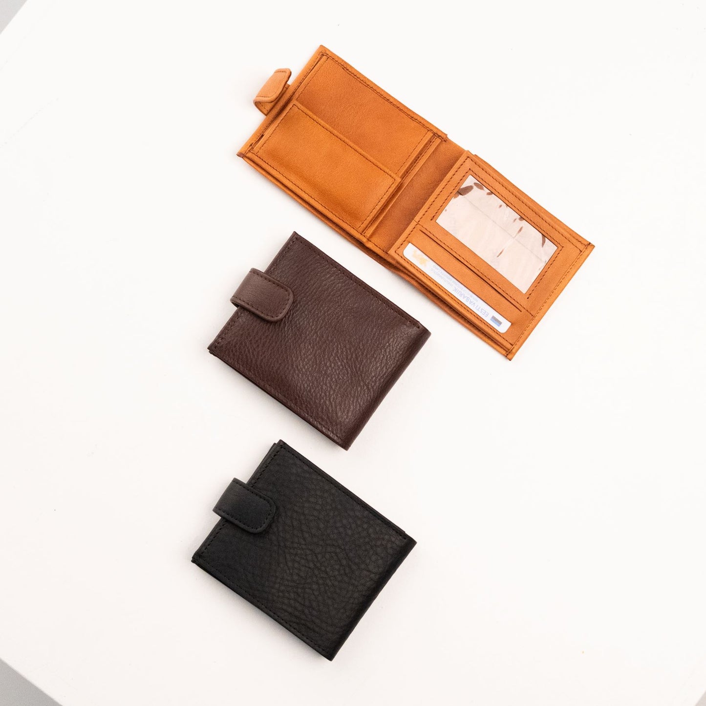 Papillon men's leather wallet collection in black, brown, and tan with multiple card slots and ID window