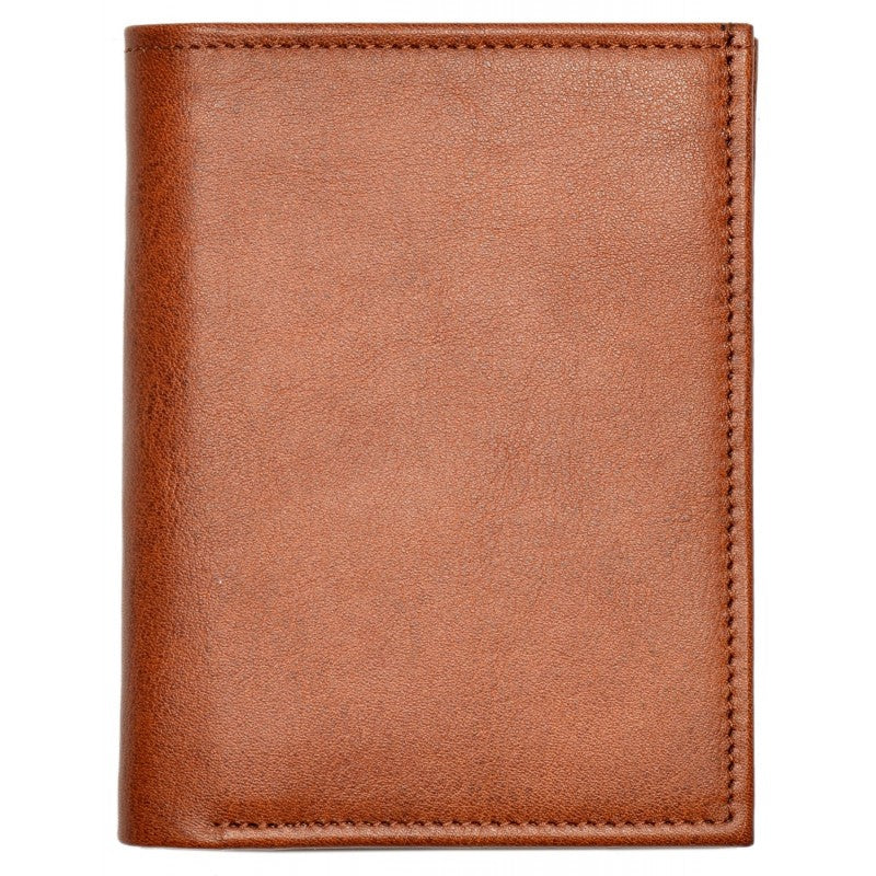 Papillon slim brown leather wallet for men with smooth texture and neat stitching