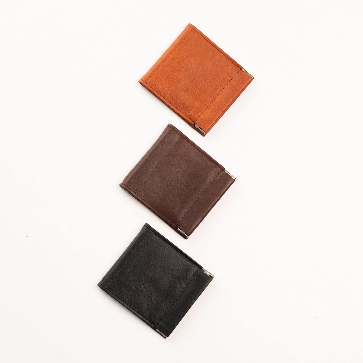 Papillon slim wallet for men in black brown and tan leather with minimalist design