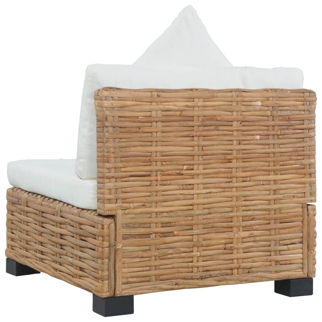 NNEVL Armless Sofa with Cushions Natural Rattan-3