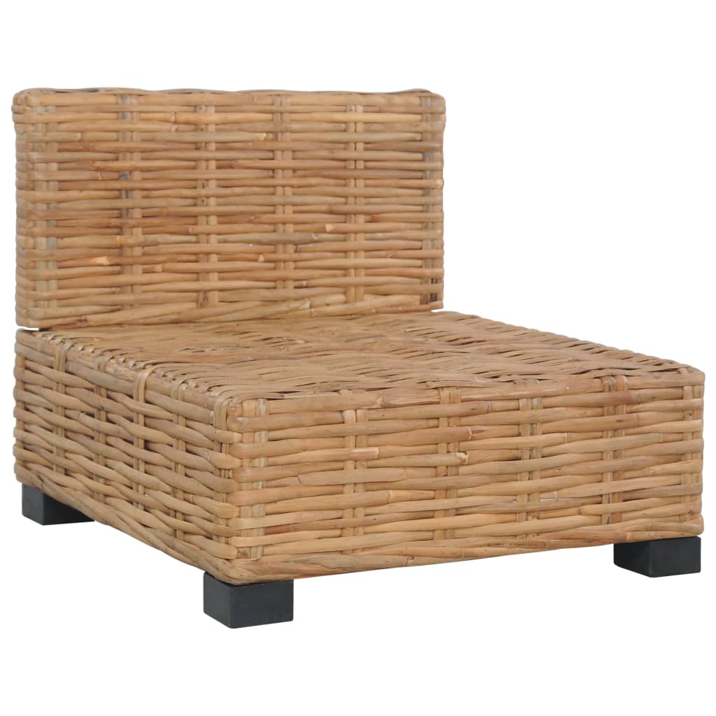 NNEVL Armless Sofa with Cushions Natural Rattan-4