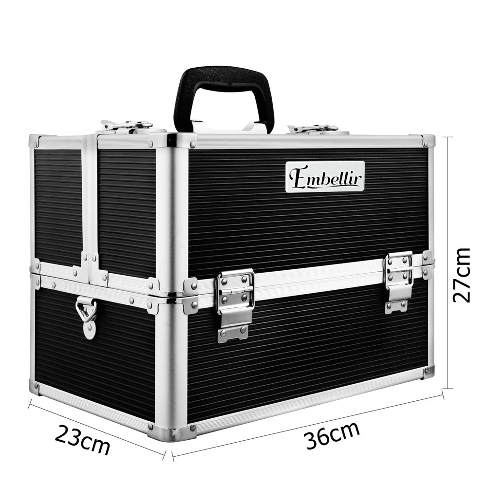 NNEDSZ Portable Cosmetic Beauty Makeup Case- Black-1