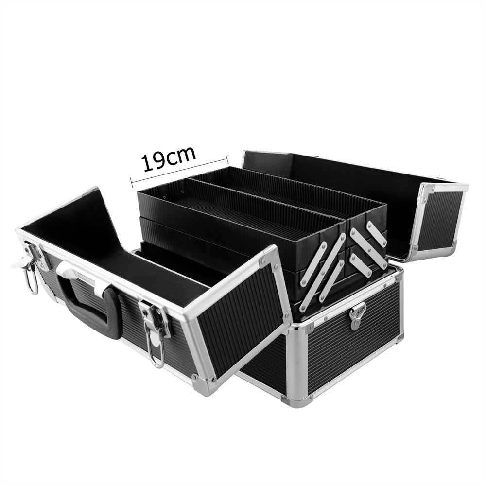 NNEDSZ Portable Cosmetic Beauty Makeup Case- Black-2