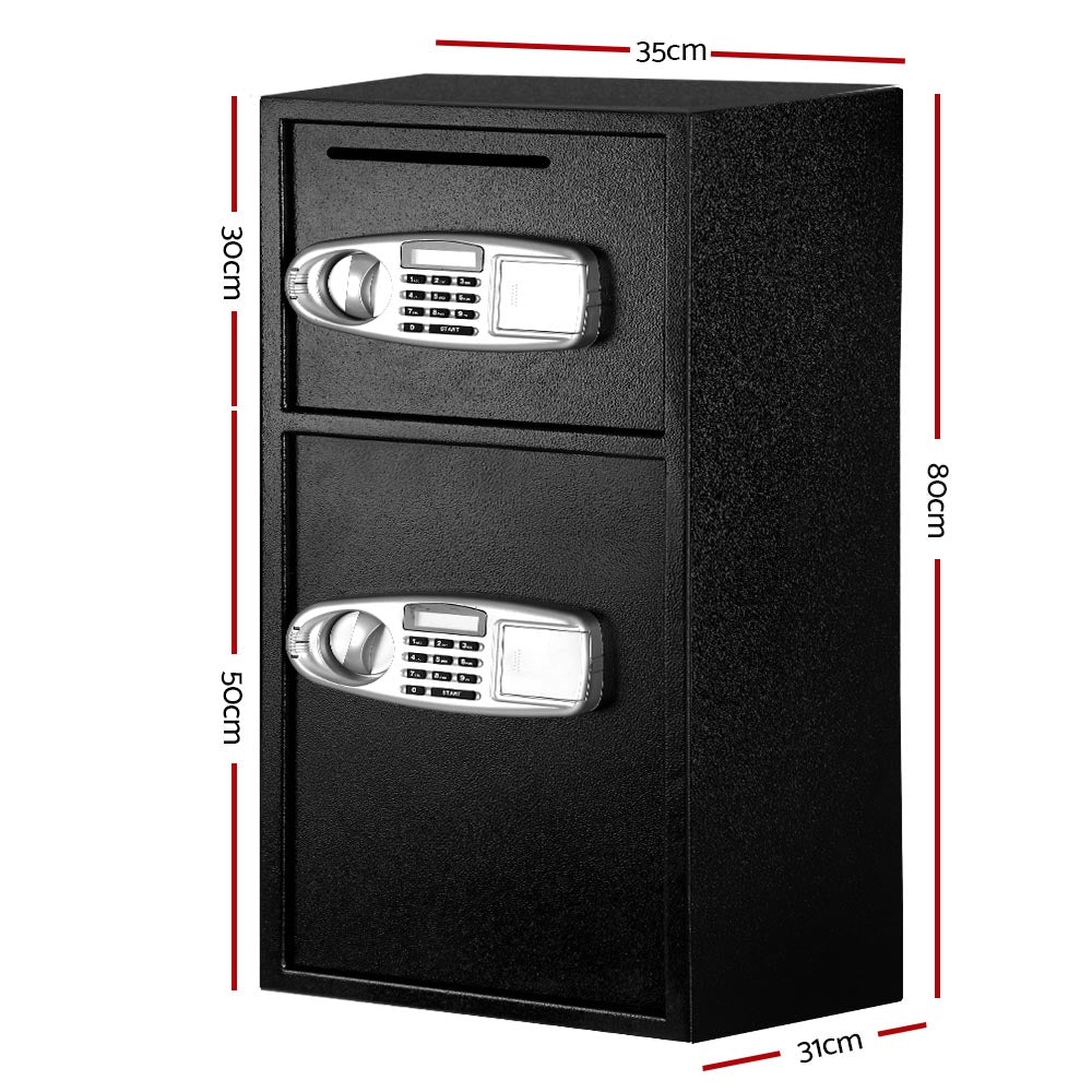 NNEDSZ Electronic Safe Digital Security Box Double Door LCD Display-1