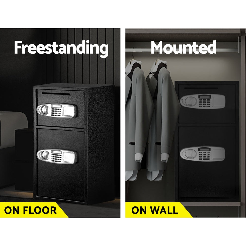 NNEDSZ Electronic Safe Digital Security Box Double Door LCD Display-3
