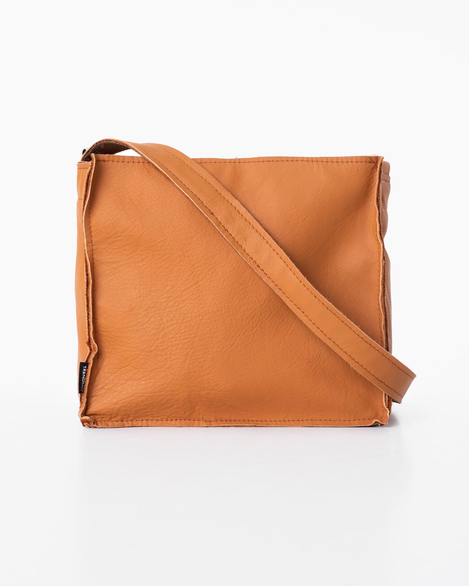 Calvados brown crossbody bag by Trendbag with smooth leather texture and adjustable strap