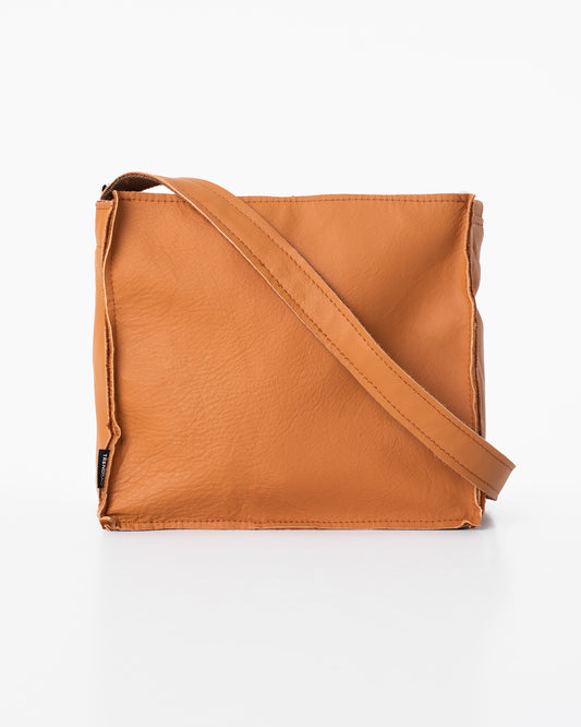 Calvados brown crossbody bag by Trendbag with smooth leather texture and adjustable strap
