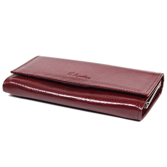 Papillon Estonian leather wallet in burgundy with a sleek fold-over design and zipper compartment