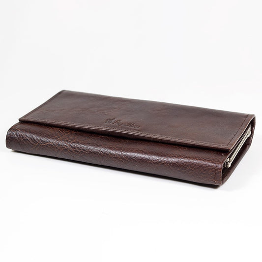 Papillon Estonian leather wallet in dark brown with smooth and textured leather finish