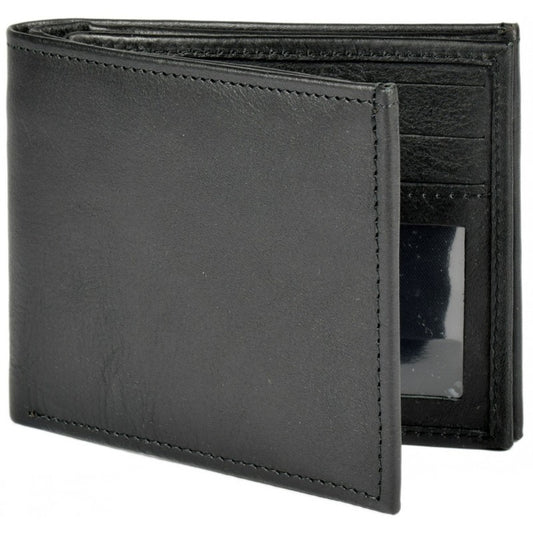 Papillon black genuine leather men's wallet with sleek stitched exterior and inner card slots