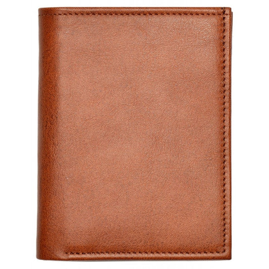 Papillon slim brown leather wallet for men with smooth texture and neat stitching